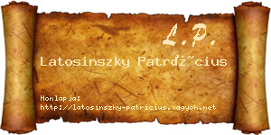 Latosinszky Patrícius névjegykártya